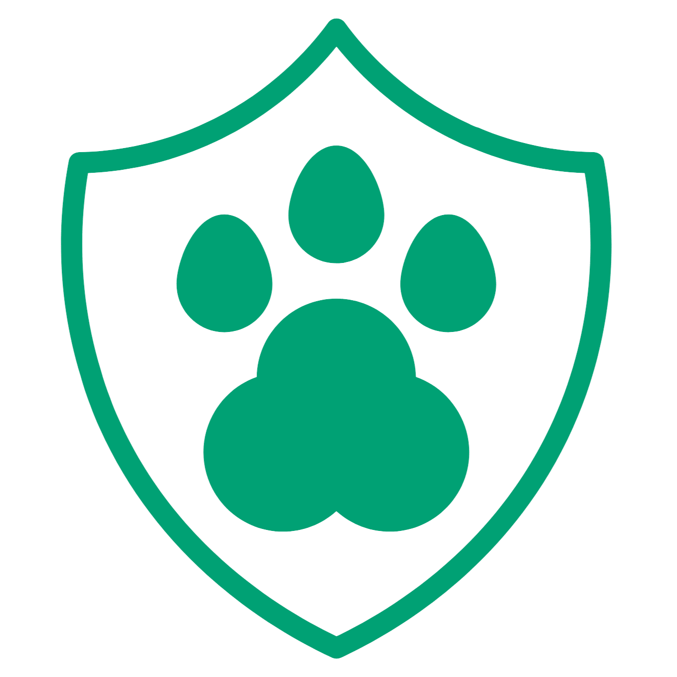 Grafik Schutzschild mit Hundepfote