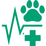 Grafik mit Pfote und Gesundheitszeichen.