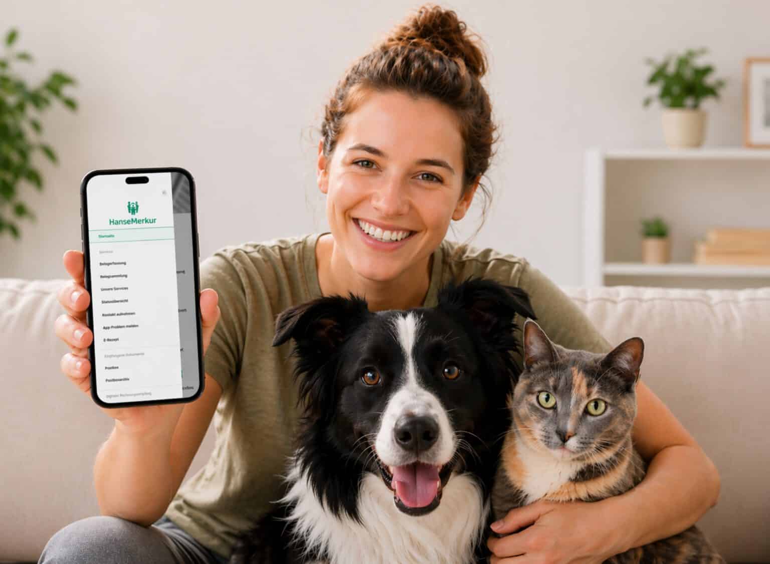 HanseMerkur Tierversicherung ServiceApp zur digitalen Einreichung von Tierarztrechnungen für Hund und Katze